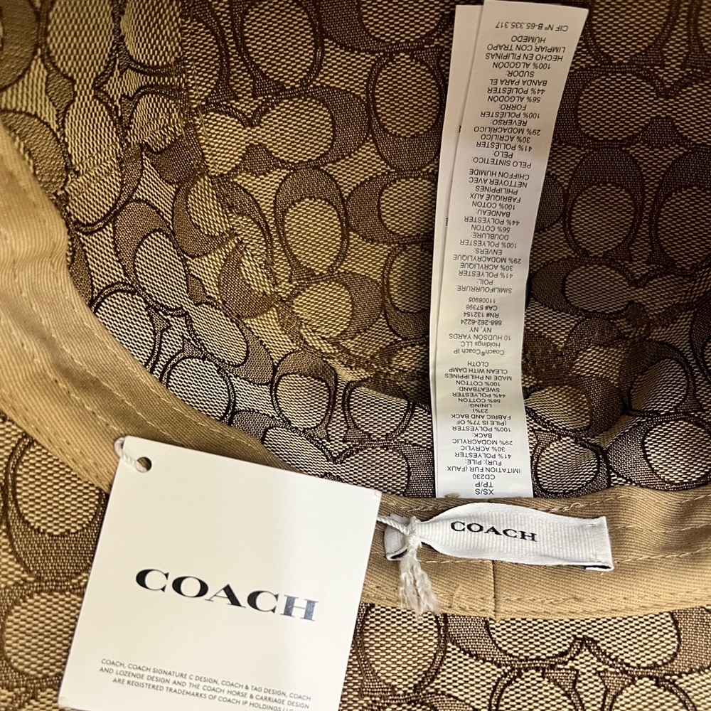 Coach Tan Faux Fur Bucket Hat - Picture 5 of 8